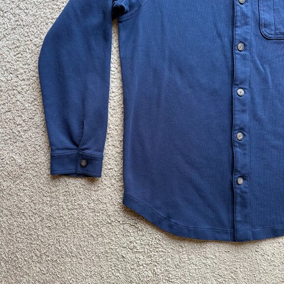 Duluth Shirt Mens Medium Button Up Long Sleeve Navy Blue Point Collar Cotton - Picture 5 of 10